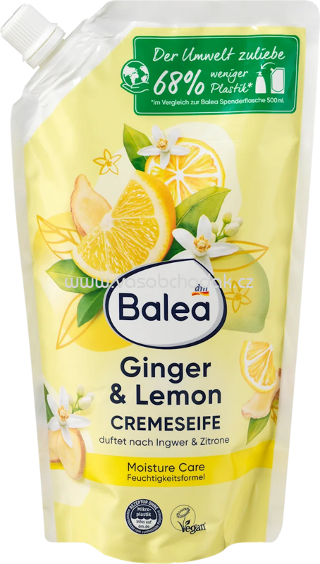 Balea Cremeseife Ginger & Lemon, Nachfüllpack, 500 ml