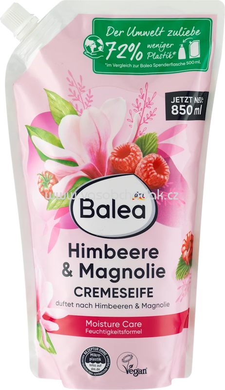 Balea Cremeseife Himbeere & Magnolie Nachfüllpack, 850 ml