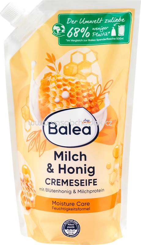 Balea Cremeseife Milch & Honig, Nachfüllpack, 500 ml