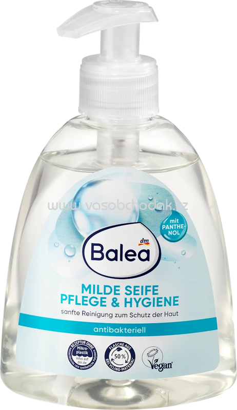 Balea Flüssigseife, milde Seife Pflege & Hygiene, antibakteriell, 300 ml Balea Flüssigseife, milde Seife Pflege & Hygiene, antibakteriell, 300 ml