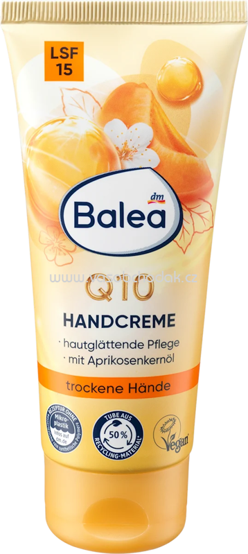 Balea Handcreme Q10 mit Aprikosenöl und LSF15, 100 ml Balea Handcreme Q10 mit Aprikosenöl und LSF15, 100 ml