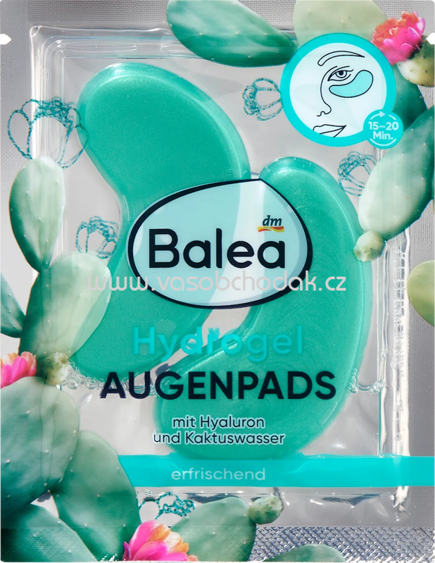 Balea Augenpads Hydrogel Kaktuswasser, 1 Paar, 2 St Balea Augenpads Hydrogel Kaktuswasser, 1 Paar, 2 St