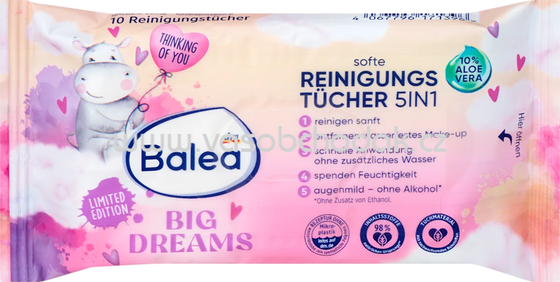Balea Gesichtsreinigungstücher Big Dreams, 10 St Balea Gesichtsreinigungstücher Big Dreams, 10 St