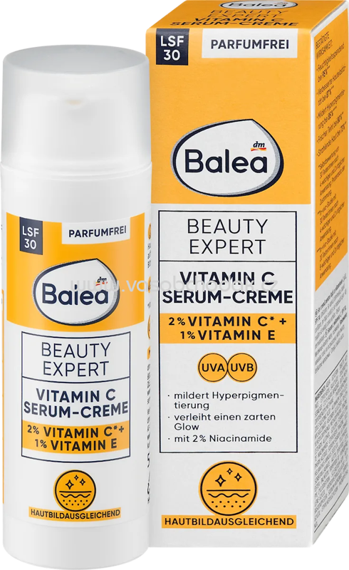 Balea Gesichtsserum Beauty Expert Vitamin C Serum-Creme LSF 30, 50 ml Balea Gesichtsserum Beauty Expert Vitamin C Serum-Creme LSF 30, 50 ml