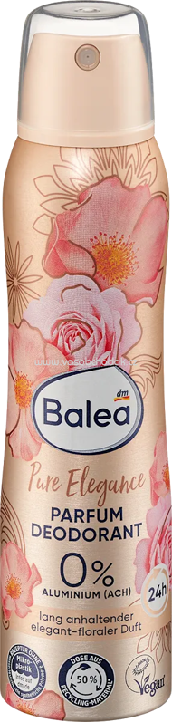 Balea Deospray Parfum Deodorant Pure Elegance, 150 ml Balea Deospray Parfum Deodorant Pure Elegance, 150 ml