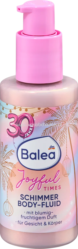 Balea Schimmer Body-Fluid Joyful Times 30 Jahre, 75 ml Balea Schimmer Body-Fluid Joyful Times 30 Jahre, 75 ml