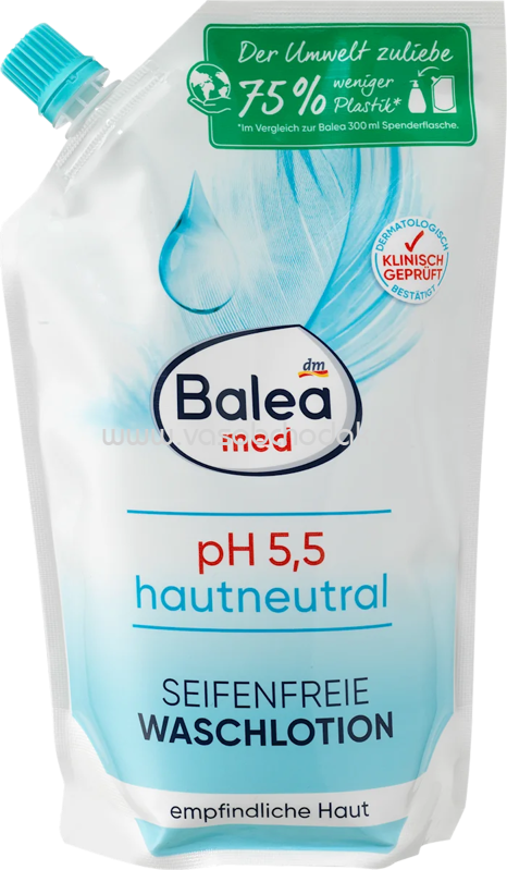 Balea med Waschlotion seifenfrei & hautneutral, Nachfüllpack, 500 ml