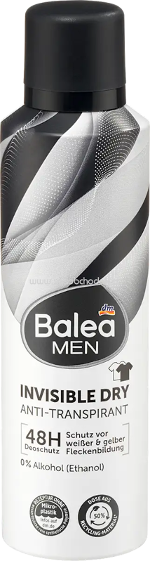 Balea MEN Antitranspirant Deospray Invisible Dry, 200 ml Balea MEN Antitranspirant Deospray Invisible Dry, 200 ml