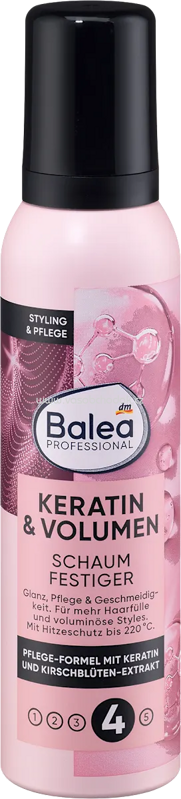Balea PROFESSIONAL Schaumfestiger Keratin&Volumen, 150 ml