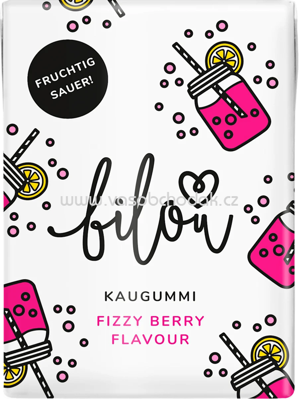 bilou Kaugummi, Fizzy Berry Flavour, zuckerfrei (10 Stück), 24 g