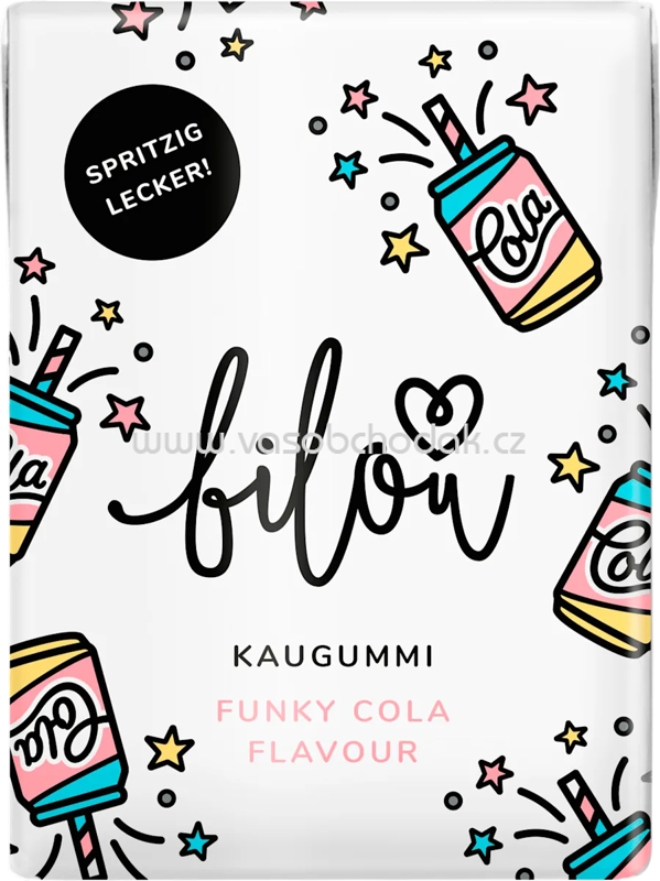 bilou Kaugummi, Funky Cola Flavour, zuckerfrei (10 Stück), 24 g bilou Kaugummi, Funky Cola Flavour, zuckerfrei (10 Stück), 24 g