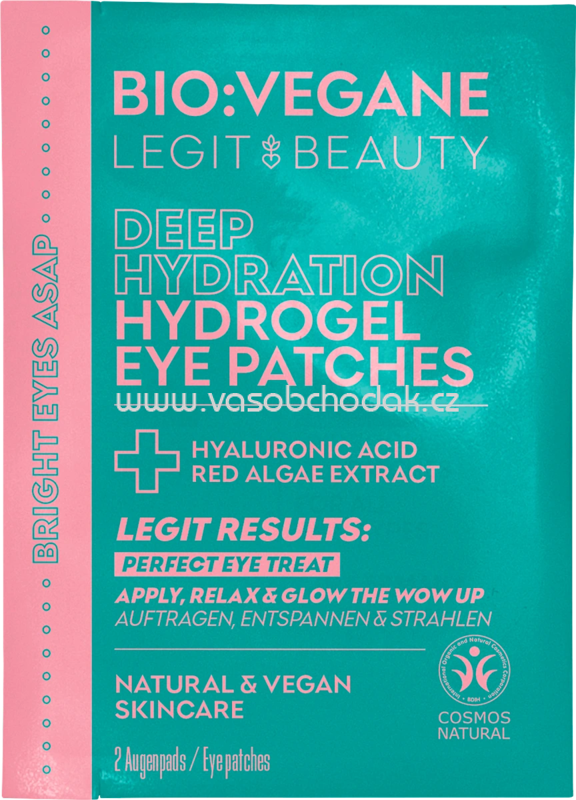 BIO VEGANE Augenpads Hydrogel Deep Hydration 1 Paar, 2 St