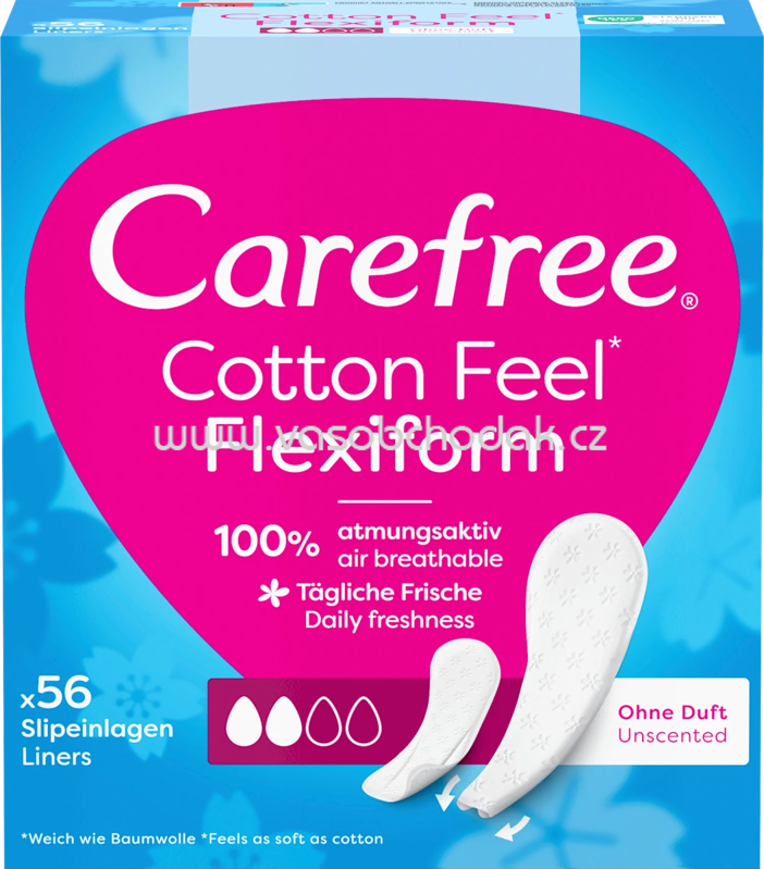 Carefree Slipeinlagen Cotton Feel Flexiform ohne Duft, 56 St Carefree Slipeinlagen Cotton Feel Flexiform ohne Duft, 56 St