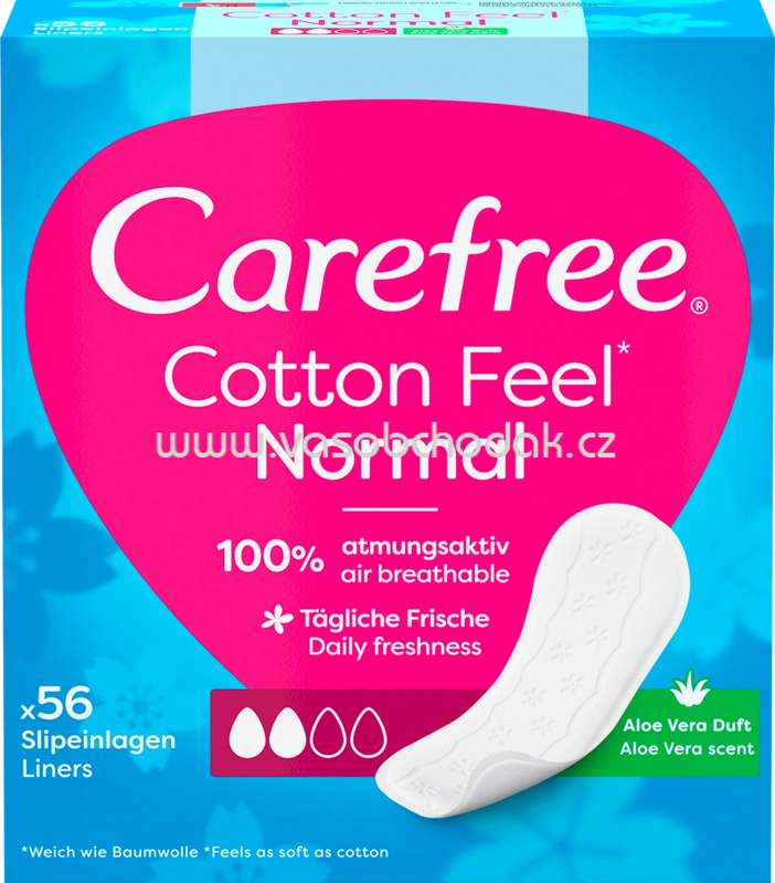 Carefree Slipeinlagen Cotton Feel Normal mit Aloe Vera Duft, 56 St Carefree Slipeinlagen Cotton Feel Normal mit Aloe Vera Duft, 56 St