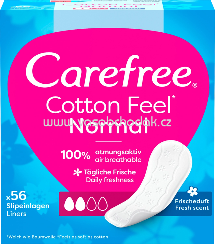 Carefree Slipeinlagen Cotton Feel Normal mit Frischeduft, 56 St Carefree Slipeinlagen Cotton Feel Normal mit Frischeduft, 56 St