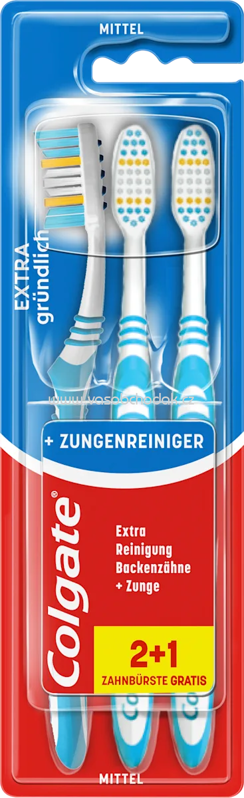 Colgate Zahnbürste Extra gründlich mittel (2+1Gratis), 3 St Colgate Zahnbürste Extra gründlich mittel (2+1Gratis), 3 St