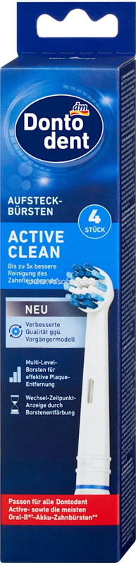 Dontodent Aufsteckbürste Active Clean, 4 St Dontodent Aufsteckbürste Active Clean, 4 St