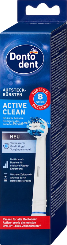 Dontodent Aufsteckbürste Active Clean, 8 St Dontodent Aufsteckbürste Active Clean, 8 St