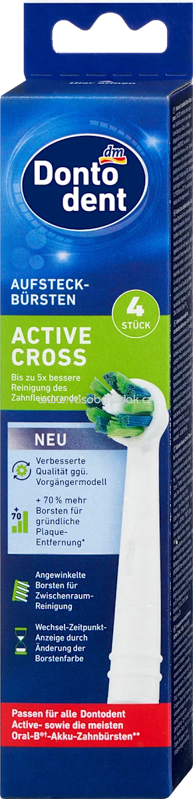 Dontodent Aufsteckbürste Active Cross, 4 St Dontodent Aufsteckbürste Active Cross, 4 St
