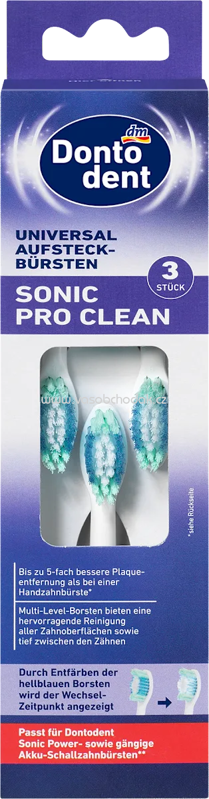 Dontodent Aufsteckbürsten Sonic Pro Clean, 3 St