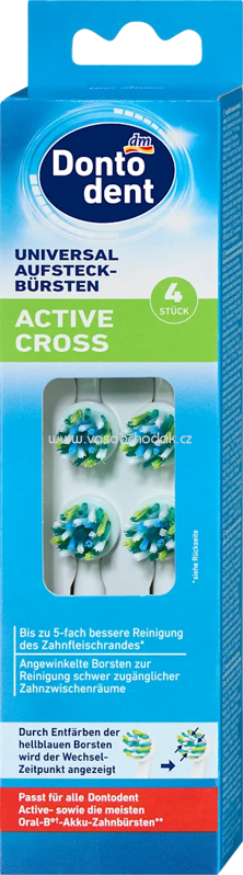 Dontodent Aufsteckbürsten universal Active Cross, 4 St Dontodent Aufsteckbürsten universal Active Cross, 4 St