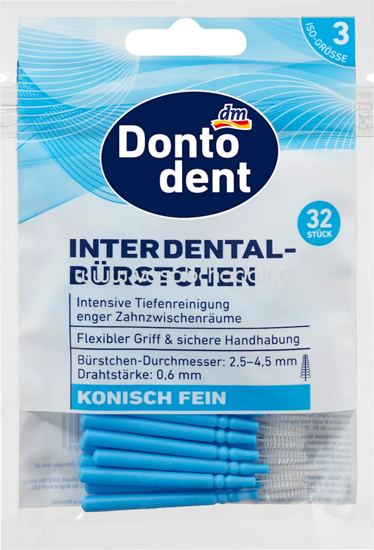 Dontodent Interdentalbürsten blau 0,6 mm ISO 3, 32 St Dontodent Interdentalbürsten blau 0,6 mm ISO 3, 32 St