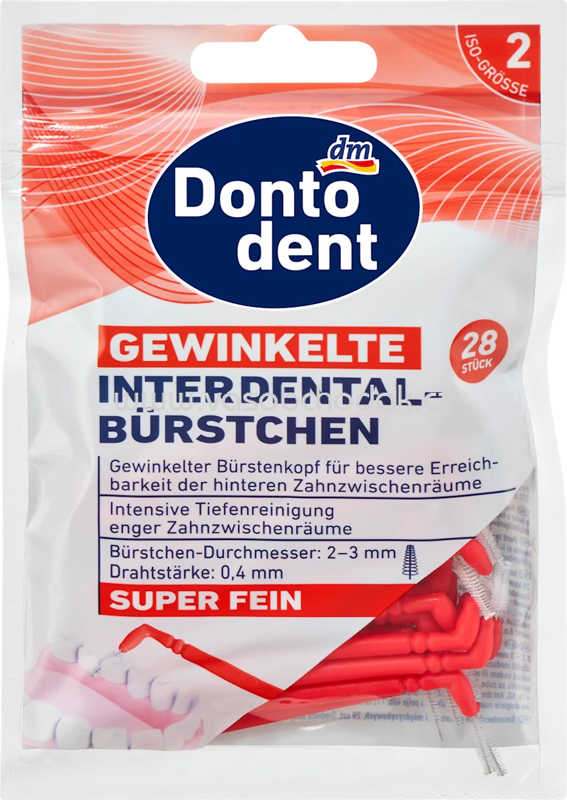 Dontodent Interdentalbürsten gewinkelt ISO 2, 28 St Dontodent Interdentalbürsten gewinkelt ISO 2, 28 St