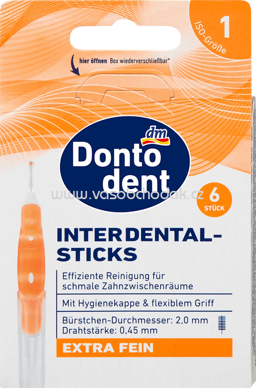 Dontodent Interdentalbürsten orange 0,45 mm ISO 1, 6 St Dontodent Interdentalbürsten orange 0,45 mm ISO 1, 6 St