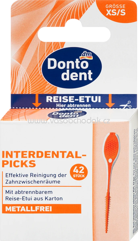 Dontodent Interdentalpicks orange metallfrei XS/S, 42 St Dontodent Interdentalpicks orange metallfrei XS/S, 42 St
