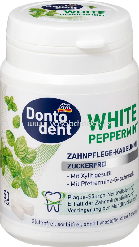 Dontodent Kaugummi, Peppermint mit Xylit, 50 St Dontodent Kaugummi, Peppermint mit Xylit, 50 St