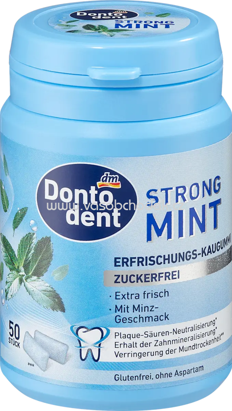 Dontodent Kaugummi, Strong Mint, 50 St Dontodent Kaugummi, Strong Mint, 50 St