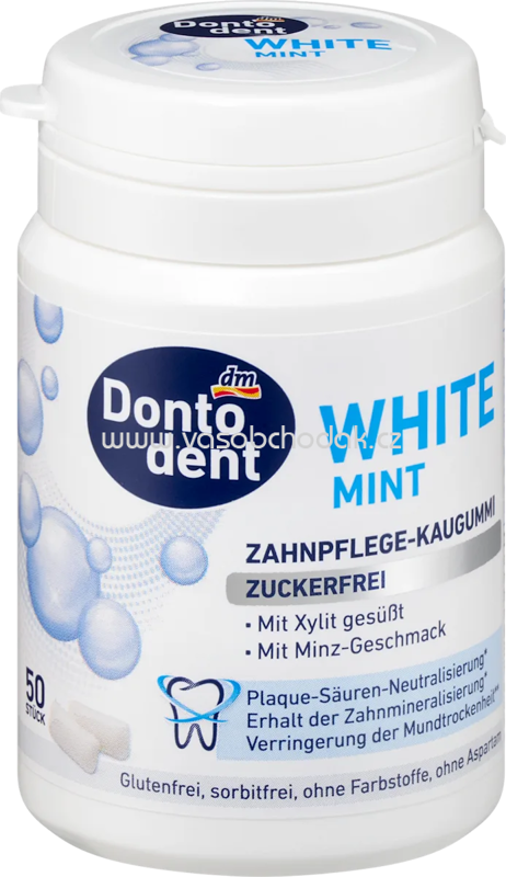 Dontodent Kaugummi, White Mint mit Xylit, 50 St Dontodent Kaugummi, White Mint mit Xylit, 50 St