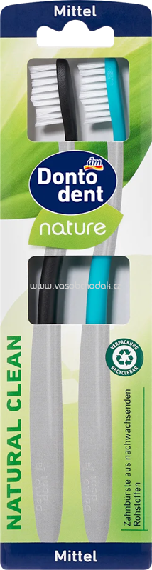 Dontodent Zahnbürste nature Natural Clean mittel, 2 St