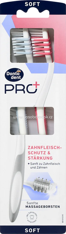 Dontodent PRO+ Zahnbürste PRO+ Zahnfleischschutz & Stärkung, soft, 2 St Dontodent PRO+ Zahnbürste PRO+ Zahnfleischschutz & Stärkung, soft, 2 St