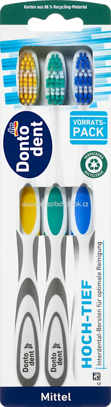 Dontodent Zahnbürsten mittel, 3 St Dontodent Zahnbürsten mittel, 3 St