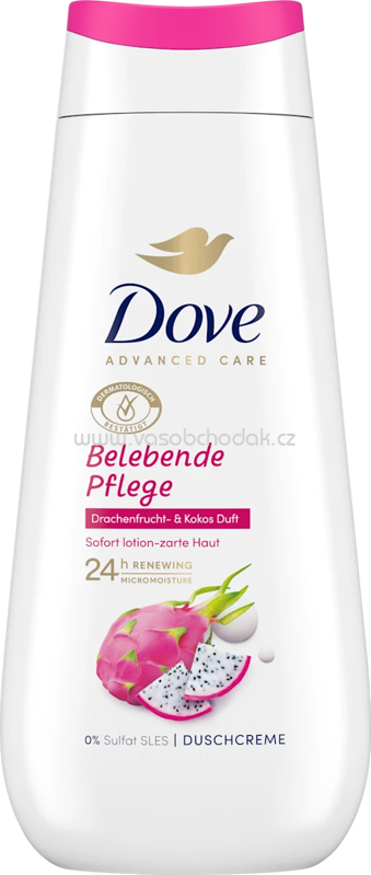 Dove Duschcreme Advanced Care Belebende Pflege, Drachenfrucht & Kokos Duft, 225 ml Dove Duschcreme Advanced Care Belebende Pflege, Drachenfrucht & Kokos Duft, 225 ml