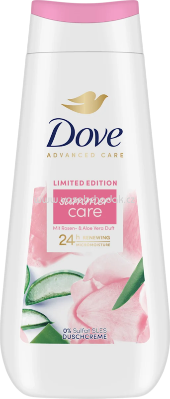 Dove Duschcreme Advanced Care summer care mit Rosen- & Aloe Vera Duft, 225 ml Dove Duschcreme Advanced Care summer care mit Rosen- & Aloe Vera Duft, 225 ml