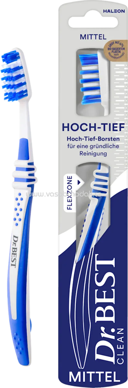 Dr. Best Zahnbürste Clean Hoch-Tief mittel, 1 St