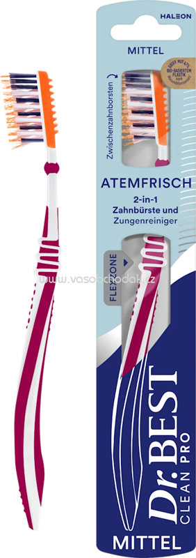 Dr. Best Zahnbürste Clean Pro Atemfrisch mittel, 1 St Dr. Best Zahnbürste Clean Pro Atemfrisch mittel, 1 St