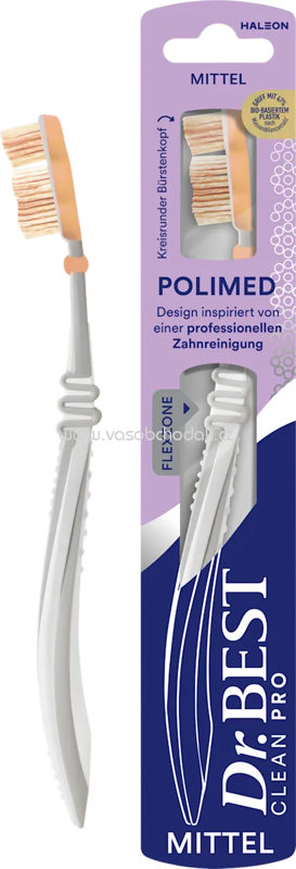 Dr. Best Zahnbürste Clean Pro Polimed mittel, 1 St Dr. Best Zahnbürste Clean Pro Polimed mittel, 1 St