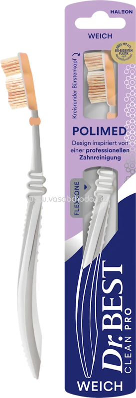 Dr. Best Zahnbürste Clean Pro Polimed weich, 1 St Dr. Best Zahnbürste Clean Pro Polimed weich, 1 St