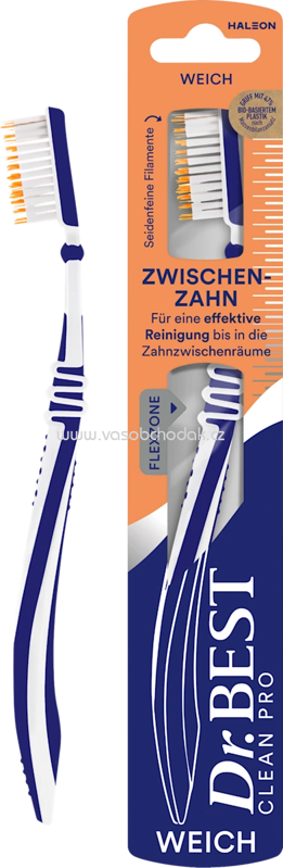 Dr. Best Zahnbürste Clean Pro Zwischenzahn weich, 1 St Dr. Best Zahnbürste Clean Pro Zwischenzahn weich, 1 St