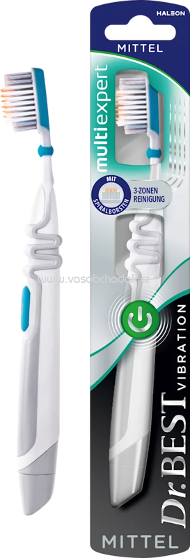 Dr. Best Zahnbürste mit Batterie Vibration Multi Expert mittel, 1 St Dr. Best Zahnbürste mit Batterie Vibration Multi Expert mittel, 1 St