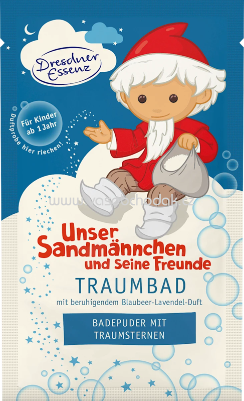 Dresdner Essenz Kinder Badezusatz Unser Sandmännchen Traumbad Badepuder, 60 g Dresdner Essenz Kinder Badezusatz Unser Sandmännchen Traumbad Badepuder, 60 g