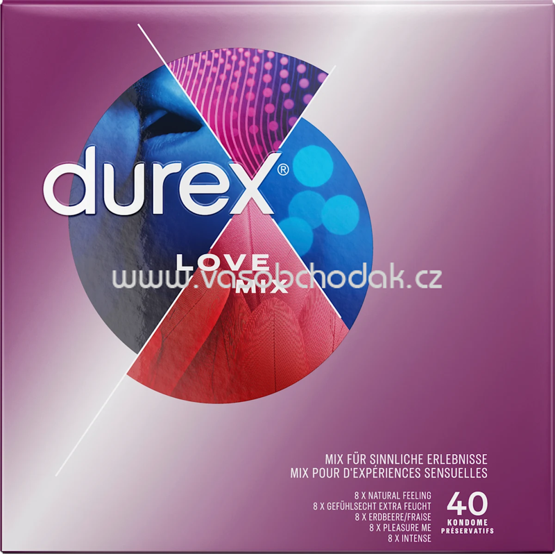 Durex Kondome Love Mix, Breite 56mm, 40 St
