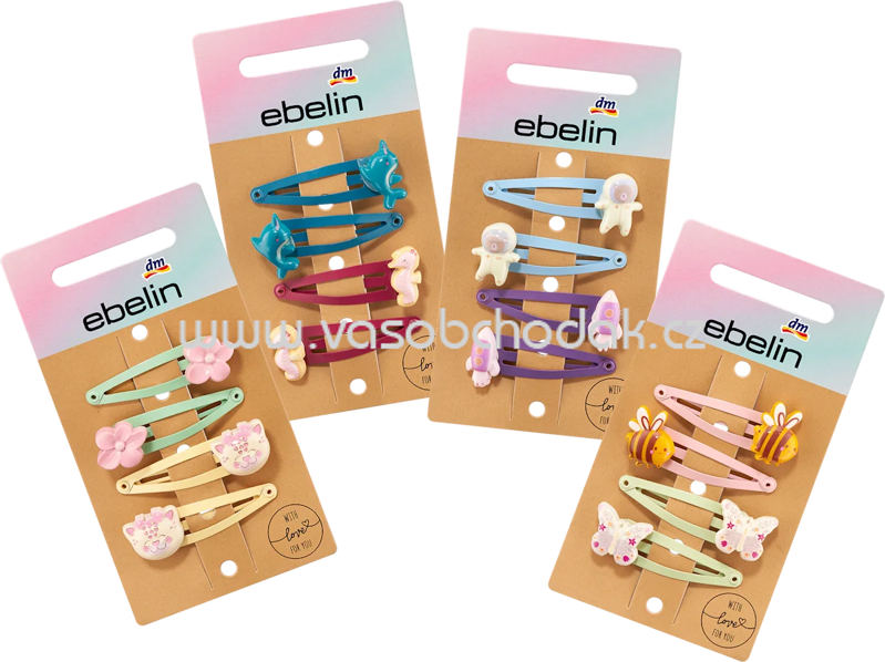 ebelin Haarclips mit verschiedenen Motiven, 4 St ebelin Haarclips mit verschiedenen Motiven, 4 St
