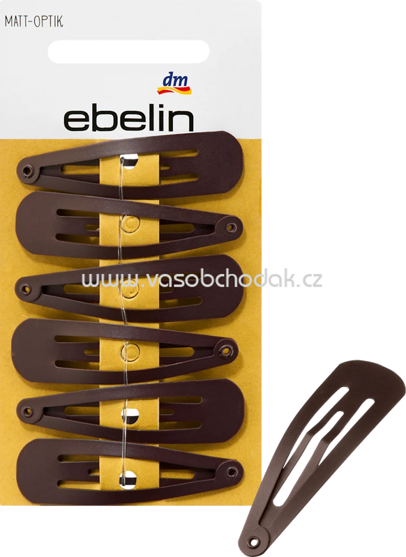 ebelin Haarclips mittel braun, 6 St ebelin Haarclips mittel braun, 6 St