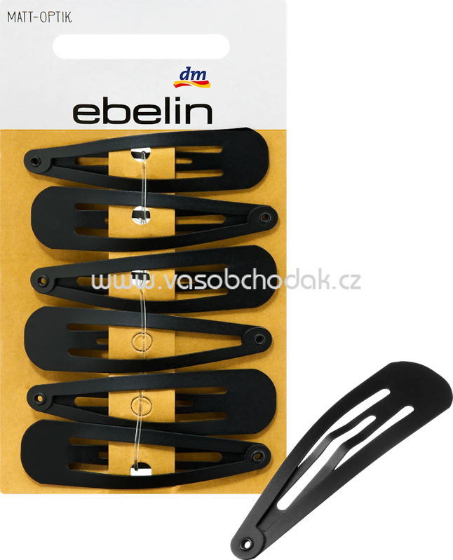 ebelin Haarclips mittel schwarz, 6 St