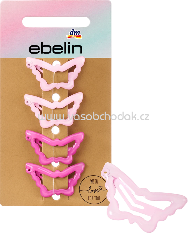 ebelin Haarclips Schmetterlinge rosa, 4 St ebelin Haarclips Schmetterlinge rosa, 4 St