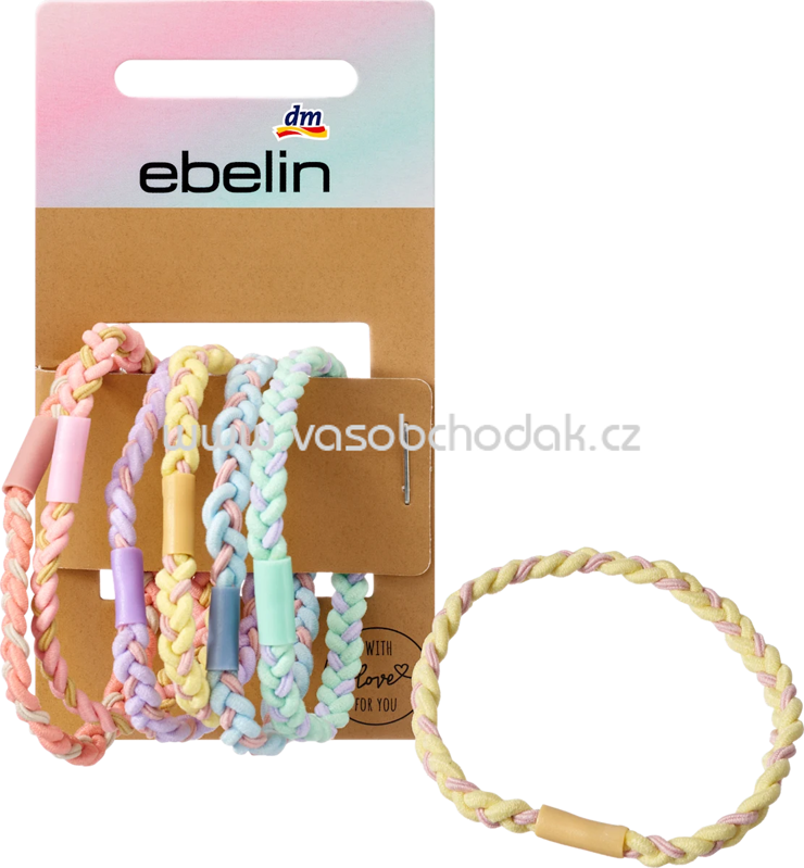 ebelin Haargummis geflochten bunt, 6 St